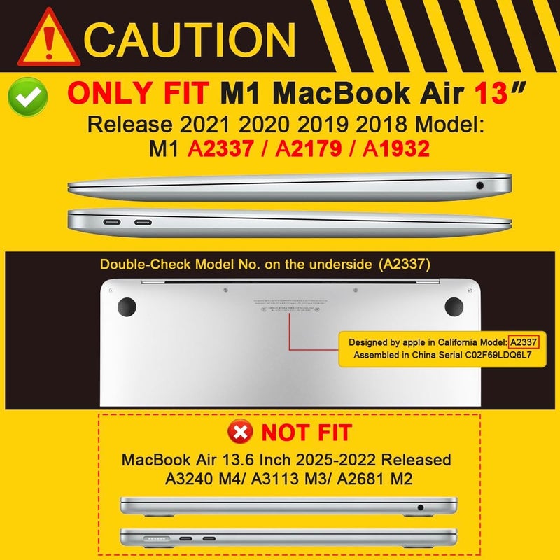 DONGKE Compatible with MacBook Air 13 inch Case 2021 2020 2019 2018 Release A2337 M1 A2179 A1932 with Retina Display & Touch ID, Plastic Hard Shell & Keyboard Cover - Marble - Image 2
